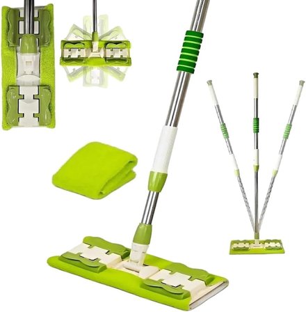 Arsimo 360 Derece Dönebilen Teleskopik Pratik Temizlik Mopu Clamp Cloth Sihirli Mop