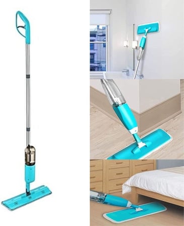Buffer® Döner Başlıklı Spreyli Mop Parke Ahşap Fayans Temizleyici Su Hazneli Sihirli Paspas