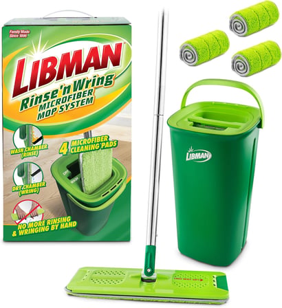 Libman Rinse 'N Wring Paspas Ve Kova Sistemi | Mikrofiber Zemin Paspası | Parke Zemin Temizleyici |