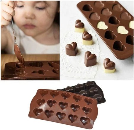 Orret Home Kalp Şekilli Silikon Çikolata Kalıbı,Şeker Ve Buz Kalıbı,Pasta Ve Sofra Süslemesi İçin Si