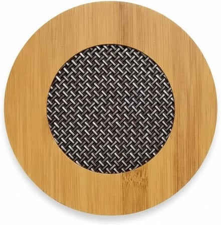 Yuvarlak Bambu Nihale – Metal Fileli, Isıya Dayanıklı Tencere Ve Çaydanlık Altlığı (16,5 X 16,5 Cm)