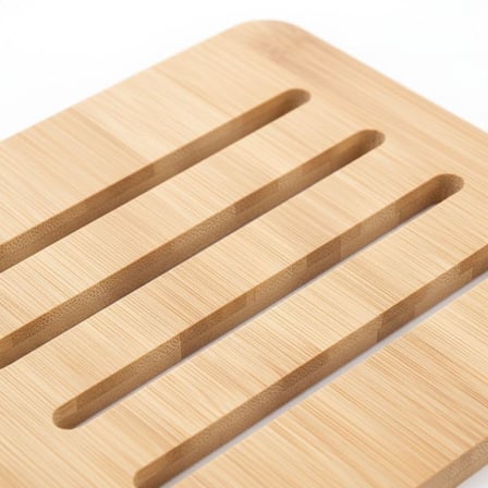 Amberhaus%100 Doğal Bambu Kare Nihale - 16X16 Cm Isıya Dayanıklı Ahşap Tencere Ve Çaydanlık Altlığı