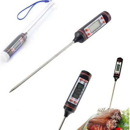 Sanec Dijital Mutfak Termometresi - Sıcaklık Ölçer Gıda, Yemek, Et, Süt Sıcaklık Ölçer
