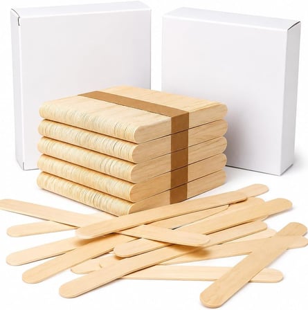 Dil Çubuğu 500 Adet Abeslang Naturel Geniş Jumbo Maket Hobi Okul 500 Parça Dil Basma Çubuğu Dondurma