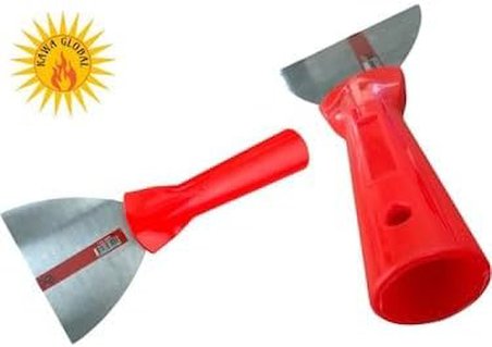 Feyzayapi Plastik Saplı Metal Spatula Sıva Duvar Macun Boya Kazıma Ispatulası 18 Cm Takılabilir Sap