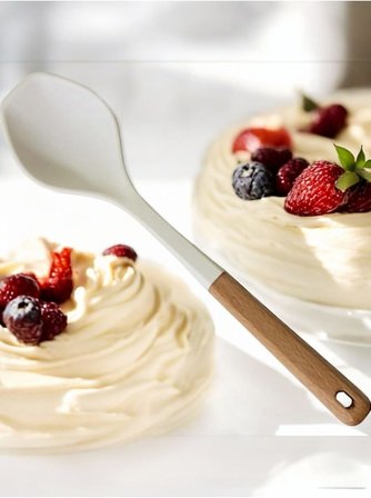 Yenigeldi 2 Adet Kepçe Spatula Çizmez Isıya Dayanıklı,Beyaz