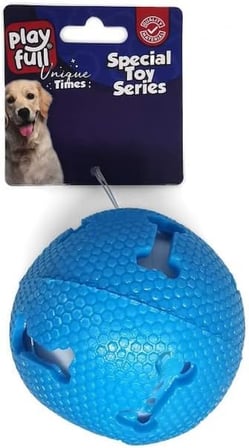 Pf-4004-Playfull Işıklı Kemik Desenli Plastik Top Köpek Oyuncağı 7,5 Cm