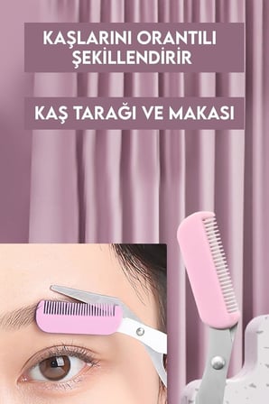Mujgan Taraklı Kaş Makası Pembe Renk