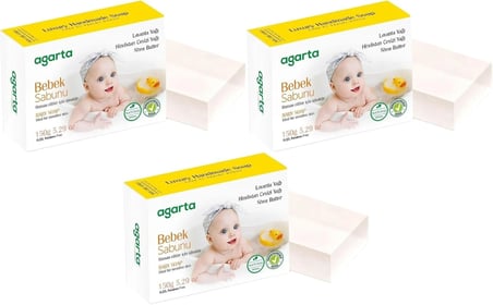 Agarta Bebek Sabunu, El Yapımı Doğal Sabun, 150 Gr, 3'Lü Set