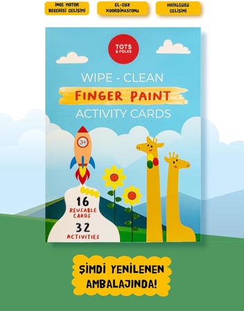 Silinebilir Parmak Boyası Aktivite Kartları - Wipe Clean Finger Paint Activity Cards - Fingerprint A