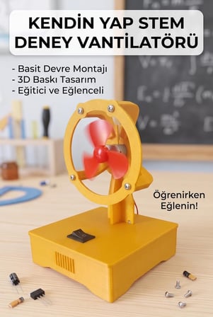Kendin Yap Stem Deney Vantilatörü - Basit Elektrik Devresi Eğitim Seti (Dayanıklı Plastik Gövde)