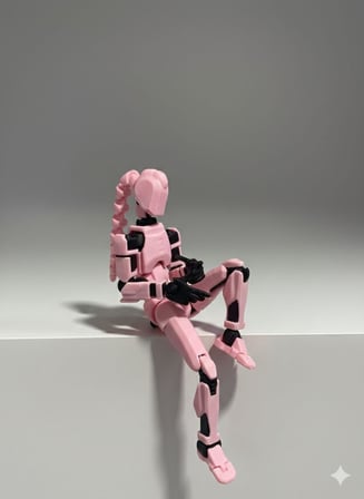 Female Dummy 13 Saçlı Pembe Robot Figür – Eklemli Koleksiyon Aksiyon Modeli