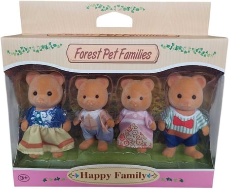 Toyimoyi Happy Family Ayı Ailesi 4'Lü Figür Seti Rol Yapma Oyuncağı Renkli 5-8 Cm