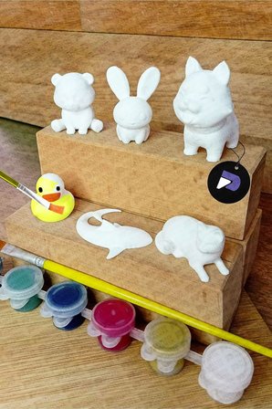 Postermanya Boyanabilir Hayvanlar Figür Seti, 6 Eğitici Figür, 3D Montessori Oyuncak,Çocuklar İçin A