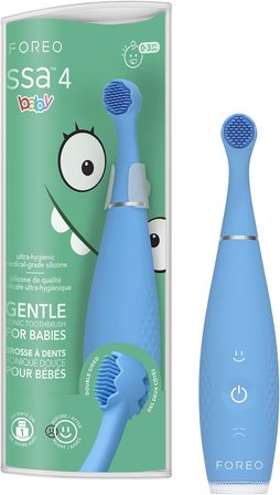 Foreo Issa 4 Baby – Bebekler Için Silikon Sonik Diş Fırçası Seti, Çift Taraflı Kıllar, Eğlenceli Gül