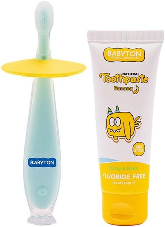 Babyton Doğal Diş Macunu Muz - Silikon Fırça