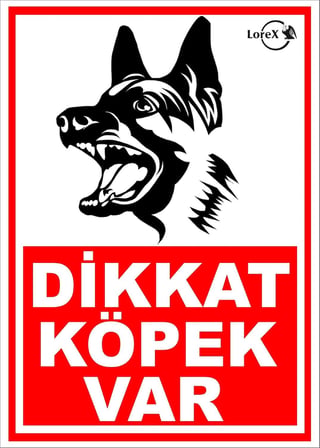 Lorex Dikkat Köpek Var Pvc Uyarı Levhası