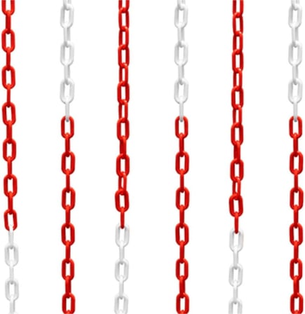 Lorex Lr-6Pc1031 6Mm 1 Metre Plastik Trafik Zinciri, Kırmızı Beyaz