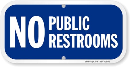 Smartsign -K2-0169-Al"No Public Tuvalet Tabelası | 15,24 Cm X 30,48 Cm Alüminyum