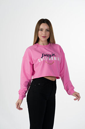 Ares Crop (Baskı) Pembe Beden M Renk Pembe