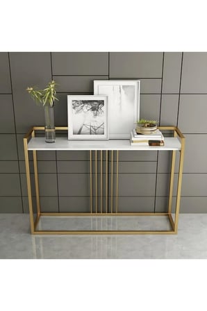 DRS-03 Dikdörtgen Konsol Masa MDF Metal Ayaklı