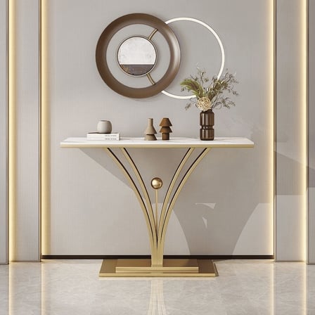 DRS-056 Modern Dikdörtgen Konsol Masa MDF Metal Ayaklı