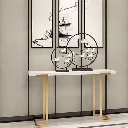 DRS-058 Modern Dikdörtgen Konsol Masa Ahşap Metal Ayaklı