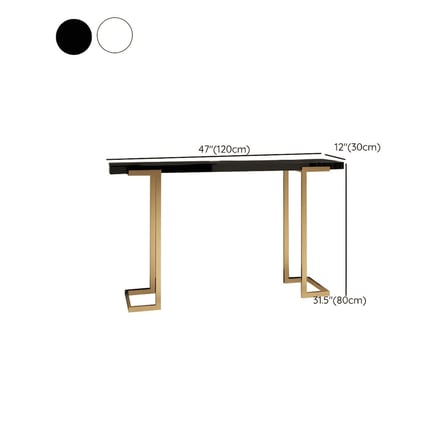 DRS-058 Modern Dikdörtgen Konsol Masa Ahşap Metal Ayaklı