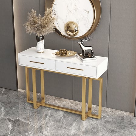 DRS-06 Dikdörtgen Konsol Masa MDF Metal Ayaklı