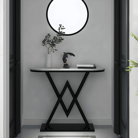 DRS-070 Yarım Daire Dresuar Masa MDF Metal Ayaklı