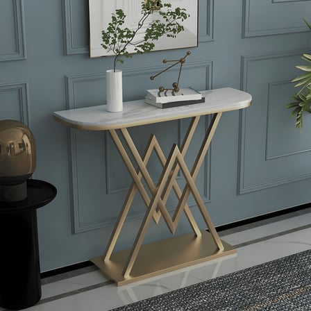 DRS-070 Yarım Daire Dresuar Masa MDF Metal Ayaklı