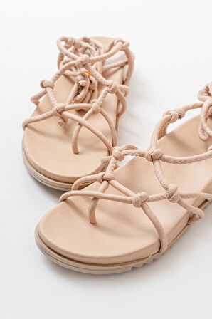 dARGENTO 1001-1001 Nut Bilekten Bağcıklı Kadın Sandalet