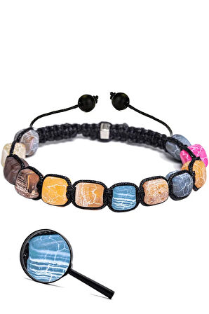 Sertifikalı Doğal Renkli Akik Taşı Doğal Taş Bileklik