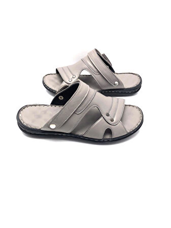 Hakiki Deri Tam Ortopedik Büyük Numara Erkek Terlik