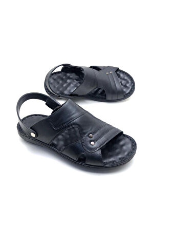 Hakiki Deri Tam Ortopedik Büyük Numara Erkek Sandalet