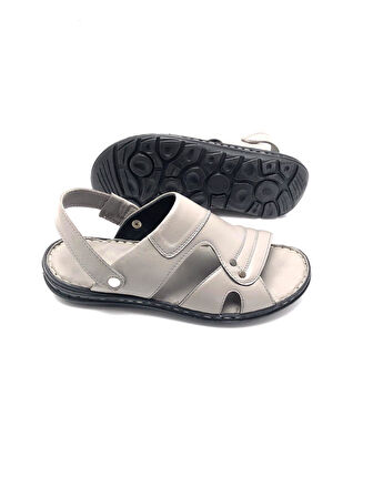 Hakiki Deri Tam Ortopedik Büyük Numara Erkek Sandalet