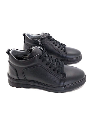 Hakiki Deri Su Geçirmez Kürklü Erkek Bot