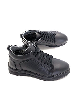 Hakiki Deri Su Geçirmez Kürklü Erkek Bot