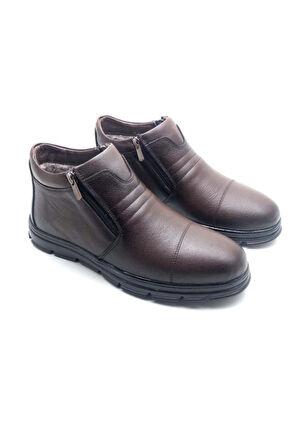 Hakiki Deri Su Geçirmez Kürklü Erkek Bot