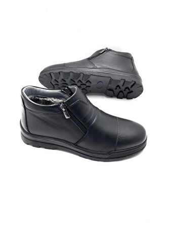 Hakiki Deri Su Geçirmez Kürklü Erkek Bot