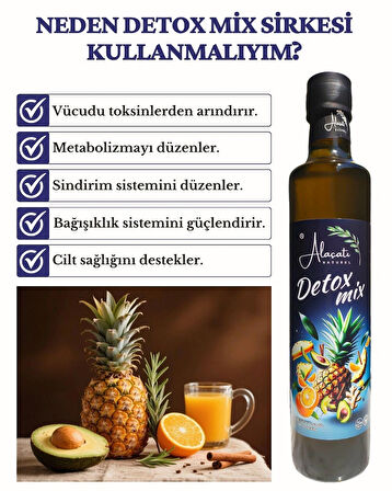 Detox Mix Sirkesi Doğal Fermantasyon 500 ml x2 Adet