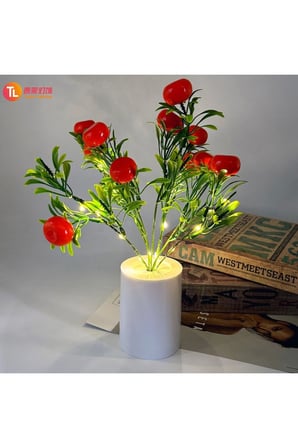 Evine Akdeniz Güneşi Doğsun Işıklı Portakal Ağacı Dekoratif Lamba 28 cm x 7,5 cm