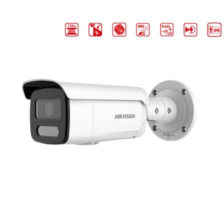 HIKVISION DS-2CD2T47G2H-LISU/SL 4MP 2.8mm Çift Yönlü Konuşma ColorVu WDR Bullet
