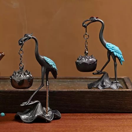 Leylek Şekilli Tütsülük Dekoratif Metal Tütsü Yakıcı Masaüstü Asma
