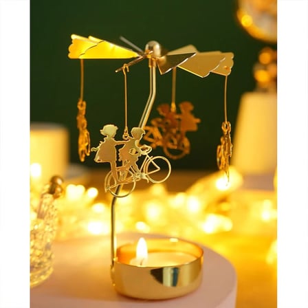 Bisikletli Sevgililer Temalı Tealight Mumluk – Dekoratif Masa Üstü Aksesuar