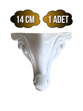 Sultan Lükens Desenli 14CM Beyaz Plastik Ayak Mobilya Masa ve Dolap AYAĞI(14CM)(BEYAZ)(1 ADET)