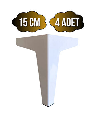 Serçe Düz 15CM Plastik Ayak Mobilya Masa ve Dolap AYAĞI(15CM)(BEYAZ)(4 ADET)