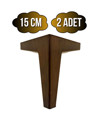 Serçe Düz 15CM Plastik Ayak Mobilya Masa ve Dolap Ayağı(15CM)(AHŞAP RENGİ)(2 ADET)
