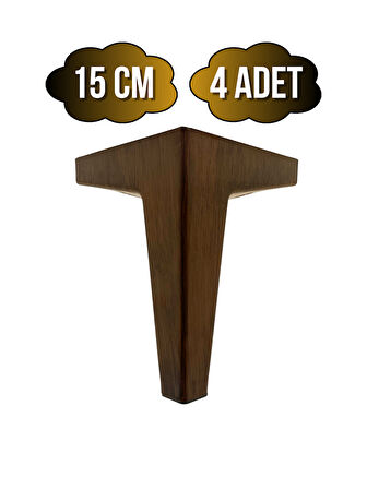 Serçe Düz 15CM Plastik Ayak Mobilya Masa ve Dolap Ayağı(15CM)(AHŞAP RENGİ)(4 ADET)