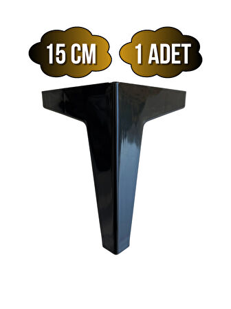 Serçe Düz 15CM Plastik Ayak Mobilya Masa ve Dolap AYAĞI(15CM)(SİYAH)(1 ADET)